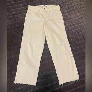 Calvin Klein Cream Straight Leg Jeans